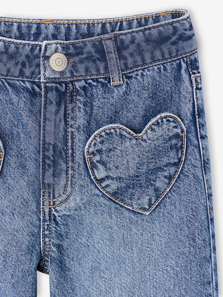 Wide-leg jeans for girls brut denim+medium blue 