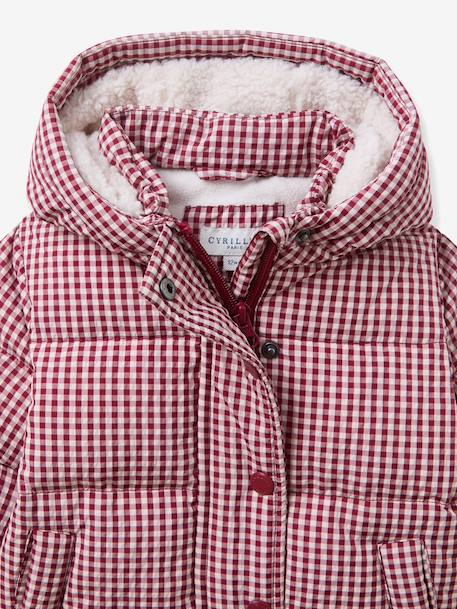 Gingham puffer jacket by CYRILLUS red 