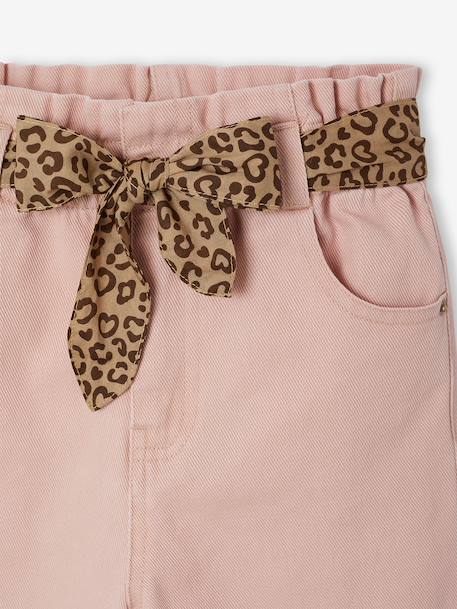 Wide-leg trousers for girls camel+rosy 