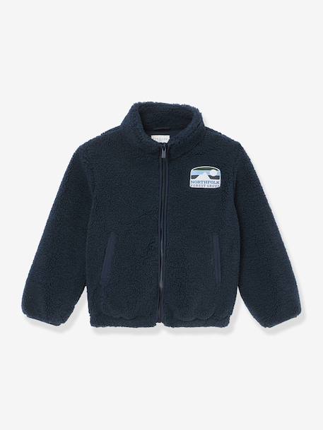 Zip-up sherpa sweatshirt by CYRILLUS navy blue 