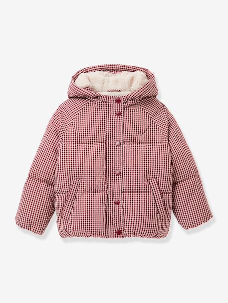 Gingham puffer jacket by CYRILLUS red 