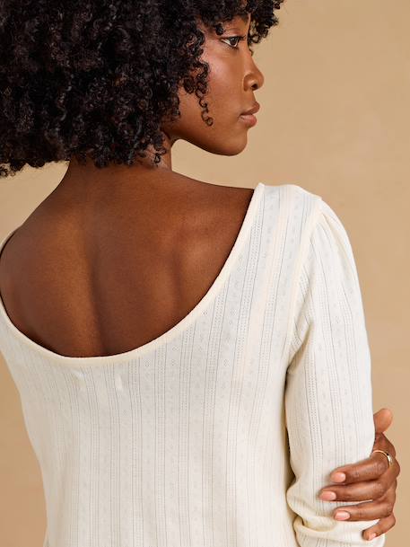 Maternity long-sleeved T-shirt Lucie ecru 
