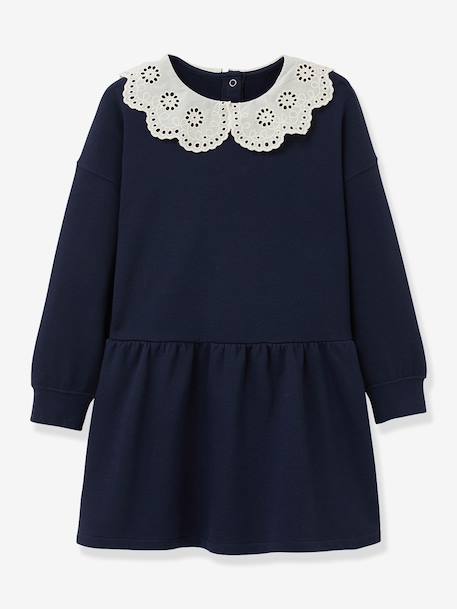 Dress with XL collar by CYRILLUS navy blue 