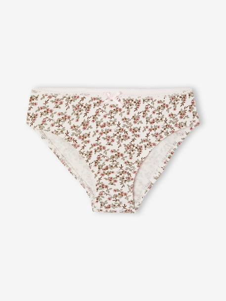 Pack of 5 briefs for girls beige 