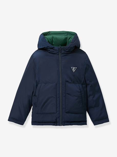Reversible puffer jacket by CYRILLUS fir green 