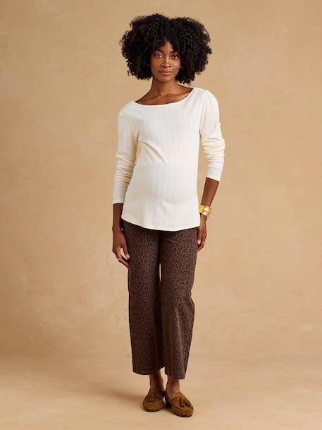 Maternity long-sleeved T-shirt Lucie ecru 