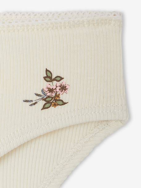 Pack of 5 briefs for girls beige 