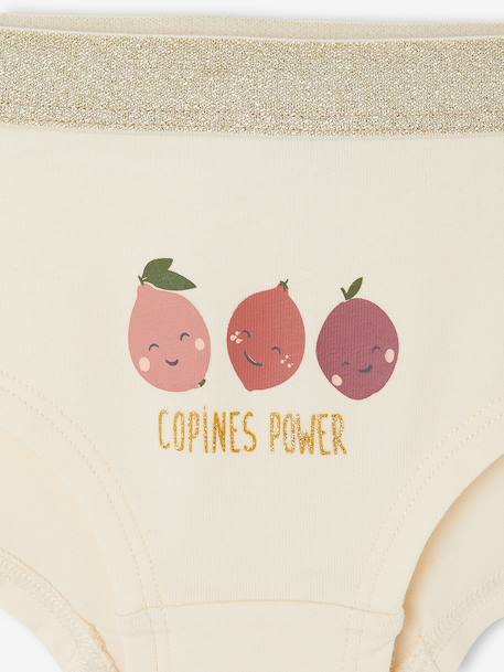 Pack of 5 shorties for girls old rose 