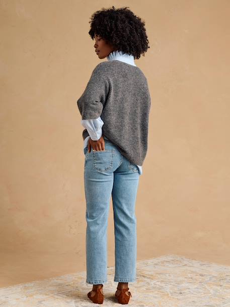 Maternity mom jeans black denim+stone 