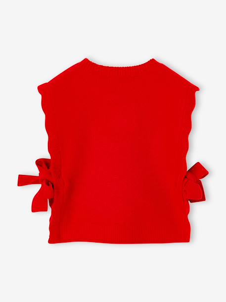 Sleeveless jumper for girls red 