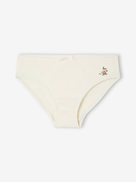 Pack of 5 briefs for girls beige 