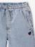 Wide-leg trousers for girls bleached denim+medium blue 