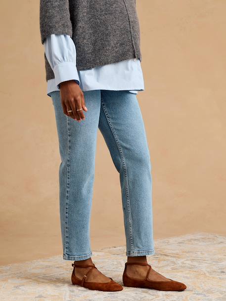 Maternity mom jeans black denim+stone 