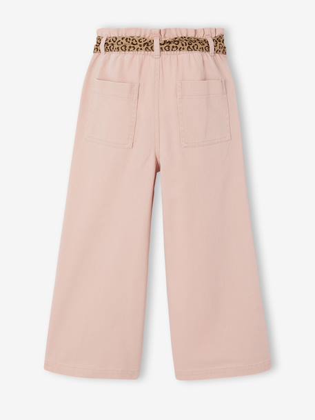 Wide-leg trousers for girls camel+rosy 
