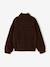 Sherpa sweatshirt with zipped high neck for girls chocolate 