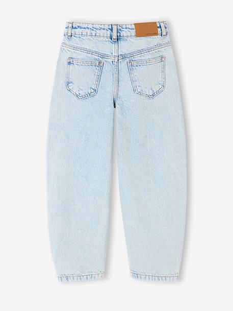Balloon jeans for girls bleached denim+medium blue 