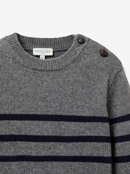 Striped knit jumper by CYRILLUS grey 