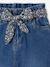 Wide-leg paperbag jeans for girls deep blue+medium blue 