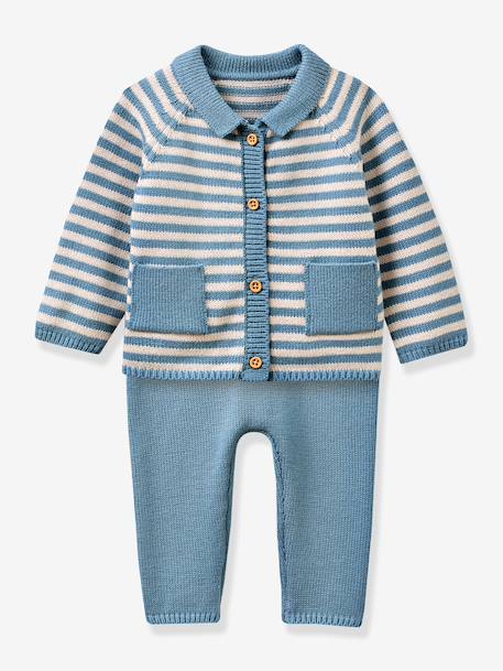 Striped sailor newborn set by CYRILLUS striped blue 