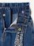 Wide-leg paperbag jeans for girls deep blue+medium blue 