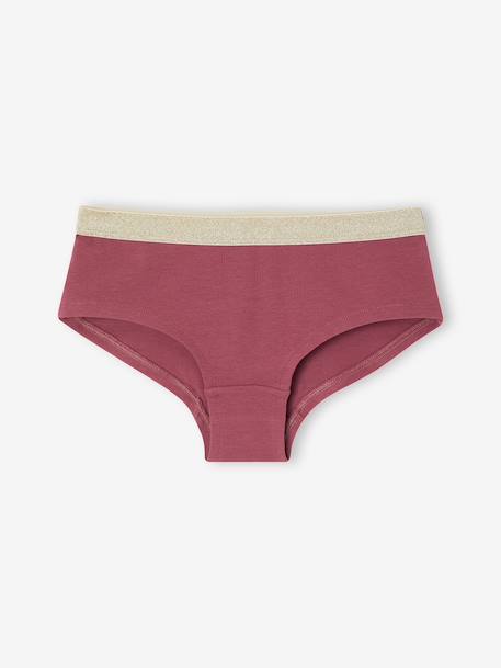 Pack of 5 shorties for girls old rose 