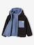 Reversible hooded jacket for boys fir green+grey blue 