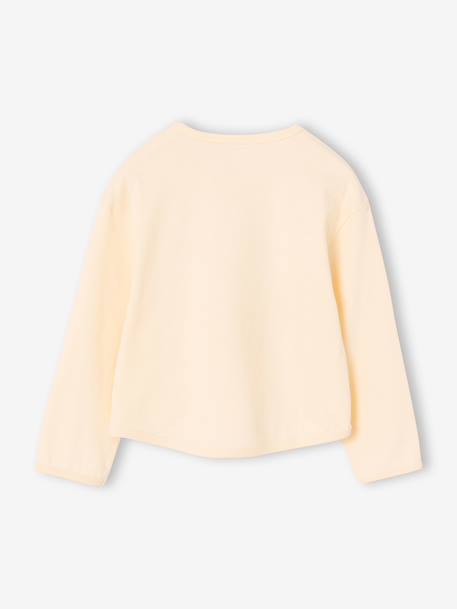 Long-sleeved T-shirt for girls ecru+mauve 