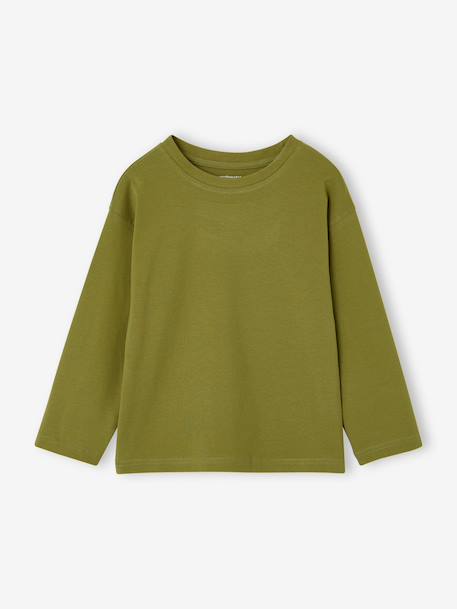 Pack of 3 long-sleeved T-shirts for boys green+royal blue 