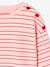 Striped long-sleeved T-shirt for girls mauve+navy blue+sweet pink 