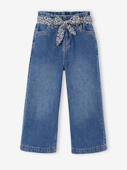 Girls-Wide-leg paperbag jeans for girls