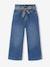 Wide-leg paperbag jeans for girls deep blue+medium blue 