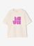 Short-sleeved T-shirt for girls anthracite+ecru 