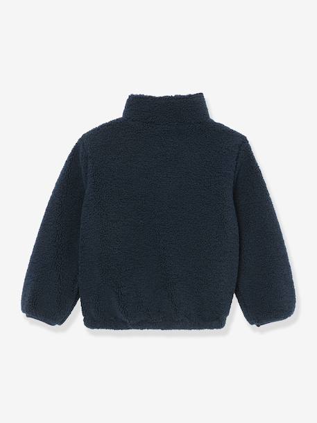 Zip-up sherpa sweatshirt by CYRILLUS navy blue 