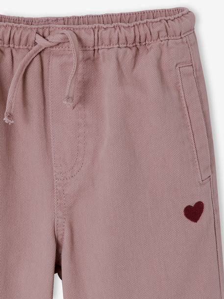 Wide-leg trousers for girls mauve+purple clover 