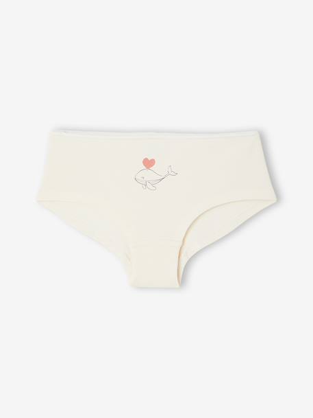Pack of 7 shorties for girls beige 