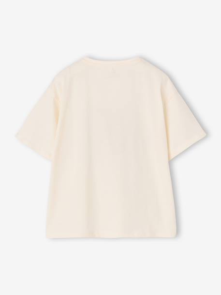 Short-sleeved T-shirt for girls anthracite+ecru 