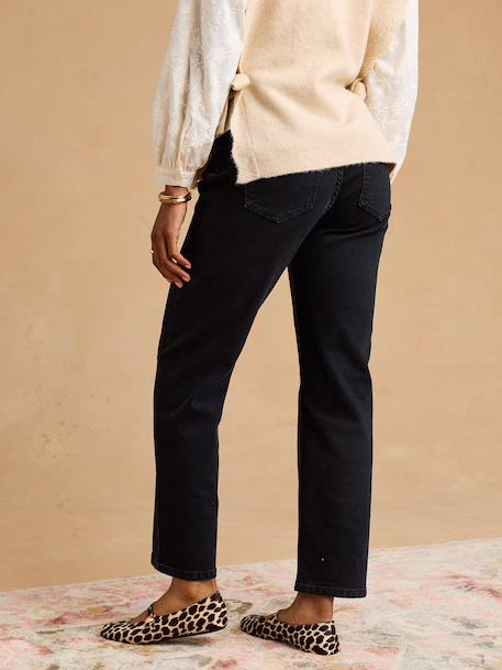 Maternity mom jeans black denim+stone 