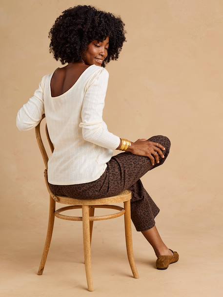 Maternity long-sleeved T-shirt Lucie ecru 