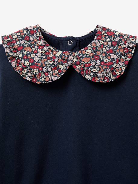 Sweatshirt with Claudine collar navy blue 