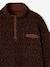 Sherpa sweatshirt with zipped high neck for girls chocolate 
