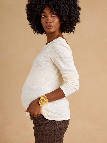 Maternity long-sleeved T-shirt Lucie ecru 