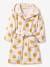 Cotton dressing gown for kids printed white 
