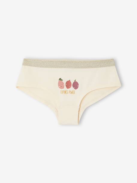 Pack of 5 shorties for girls old rose 