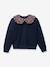 Sweatshirt with Claudine collar navy blue 
