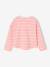 Striped long-sleeved T-shirt for girls mauve+navy blue+sweet pink 