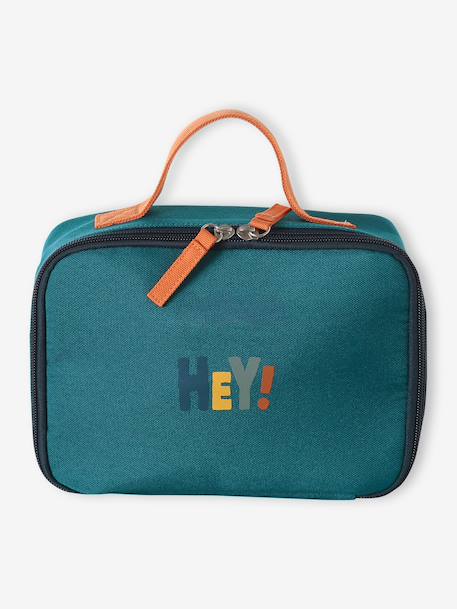 Boy's personalised snack bag in polyester dark green 