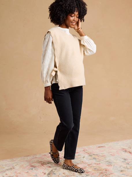 Maternity mom jeans black denim+stone 