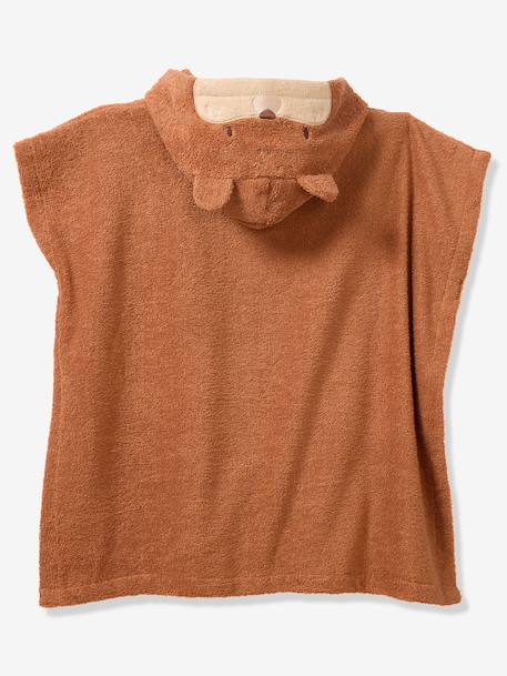 Baby hedgehog towelling poncho rust 