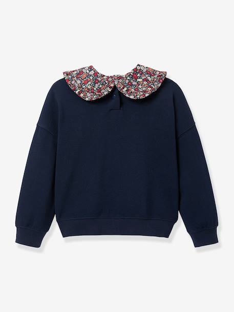 Sweatshirt with Claudine collar navy blue 