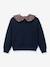 Sweatshirt with Claudine collar navy blue 